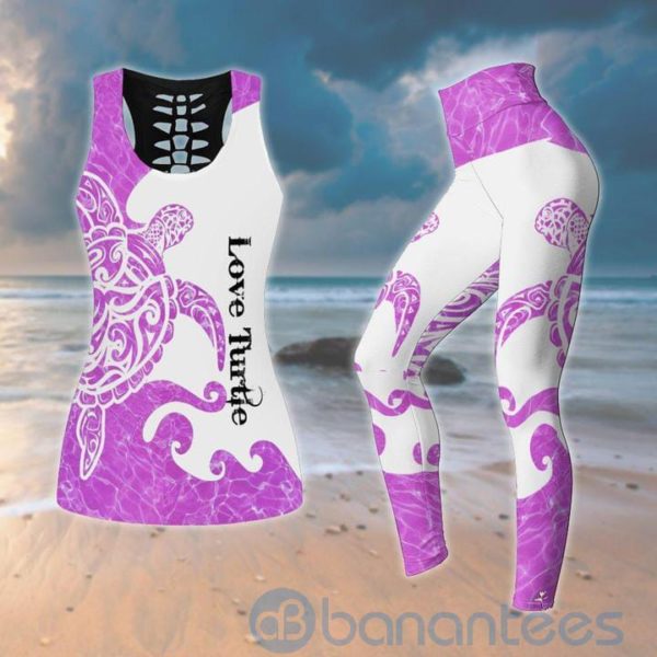 Love Turtle Pink Tank Top Legging Set Outfit Product Photo