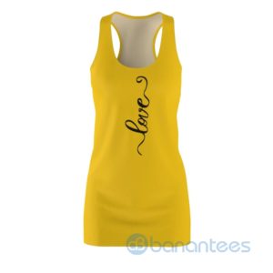 Love Yellow Racerback Dress Love Gift Dress For Women Product Photo
