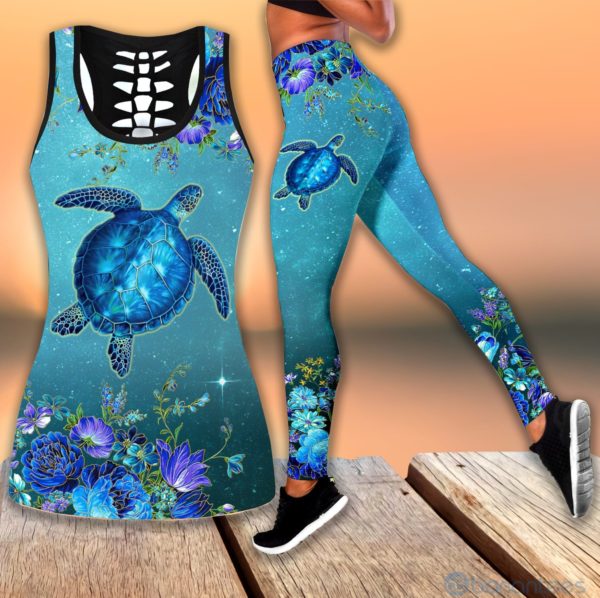 Lovely Turle Tank Top Legging Set Outfit Product Photo