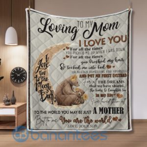 Loving Mom I Love You, Bear Quilt Blanket Product Photo