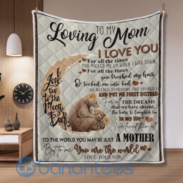 Loving Mom I Love You, Bear Quilt Blanket Product Photo