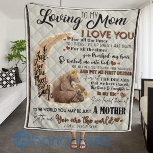 Loving Mom I Love You, Bear Quilt Blanket Product Photo