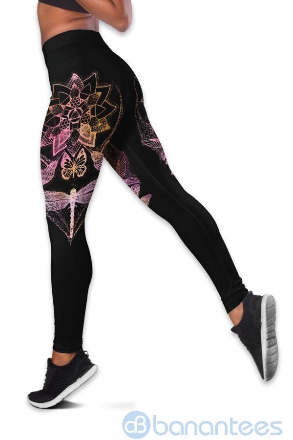 Magic Lotus Yoga Dragonfly Hollow Tank And Legging Outfit Product Photo