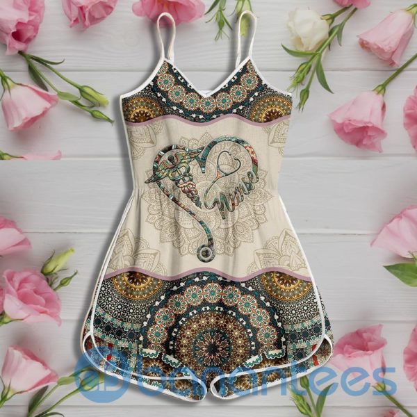 Mandala Nurse Heart Rompers For Women Product Photo