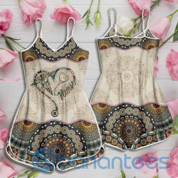 Mandala Nurse Heart Rompers For Women Product Photo