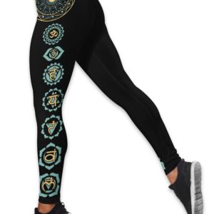 Mandala Seven Chakra Sacred Geometric Sign Hollow Tank And Legging Outfit Product Photo