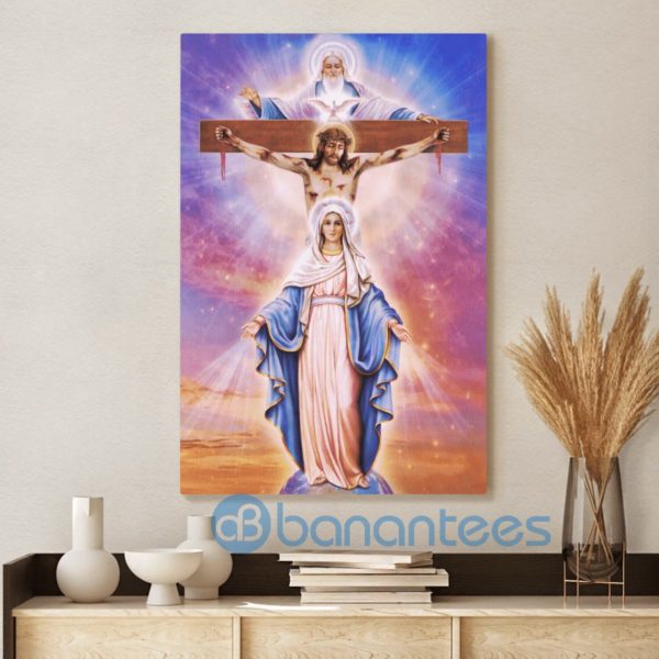 Maria And Jesus On The Cross Wall Art Canvas Product Photo