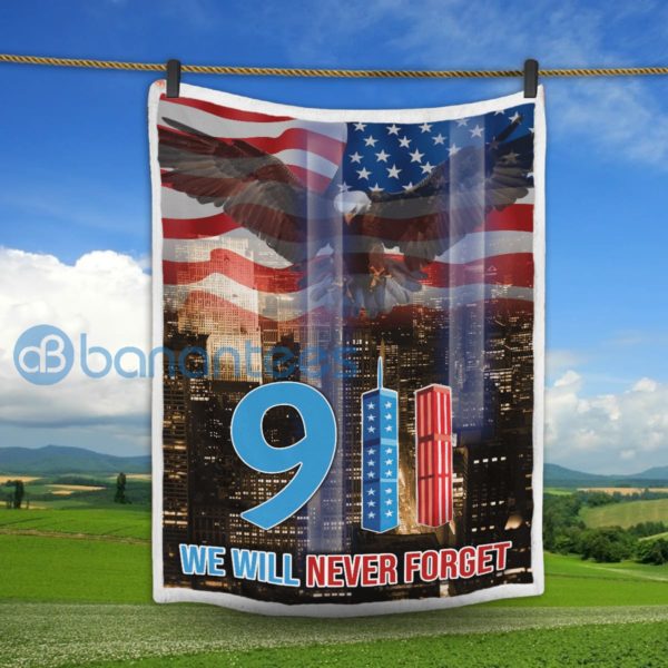 Memorial 911 We Will Never Forget Sherpa Blanket Product Photo
