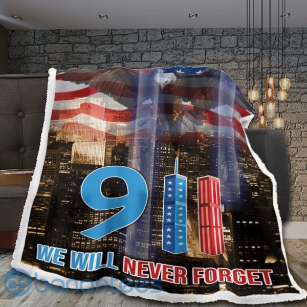 Memorial 911 We Will Never Forget Sherpa Blanket Product Photo