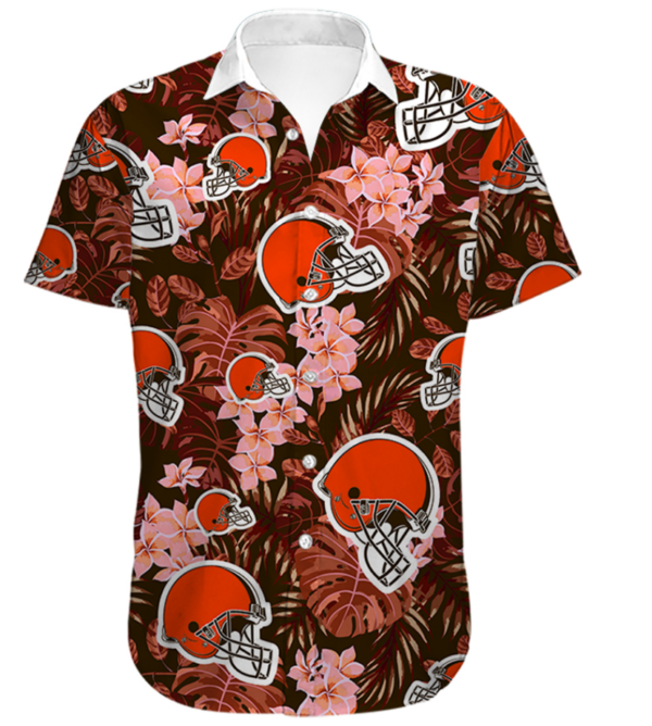 Men's Cleveland Browns Hawaiian Shirt Tropical Product Photo