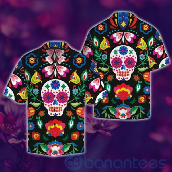 Mexican Sugar Skull Tropical Hawaiian Shirt Product Photo
