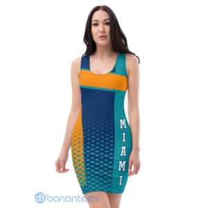 Miami Fashion Light Blue Royal Orange Racerback Dress For Women Product Photo