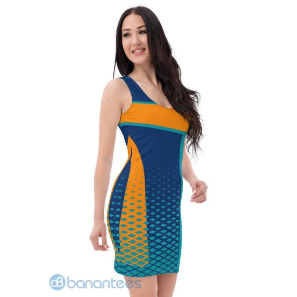 Miami Fashion Light Blue Royal Orange Racerback Dress For Women Product Photo
