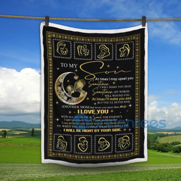 Mom And Baby To My Son I'll Be Right By Your Side Sherpa Blanket Product Photo