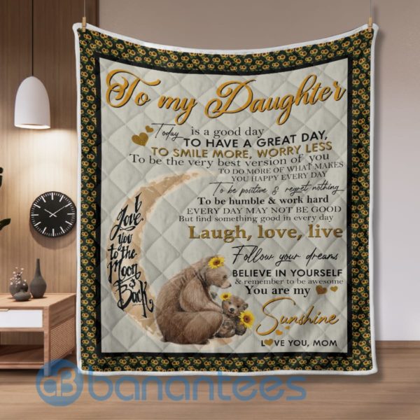 Mom To Daughter Bear Quilt Blanket Product Photo