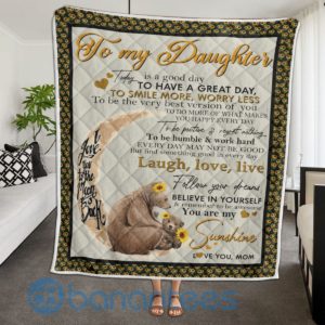 Mom To Daughter Bear Quilt Blanket Product Photo