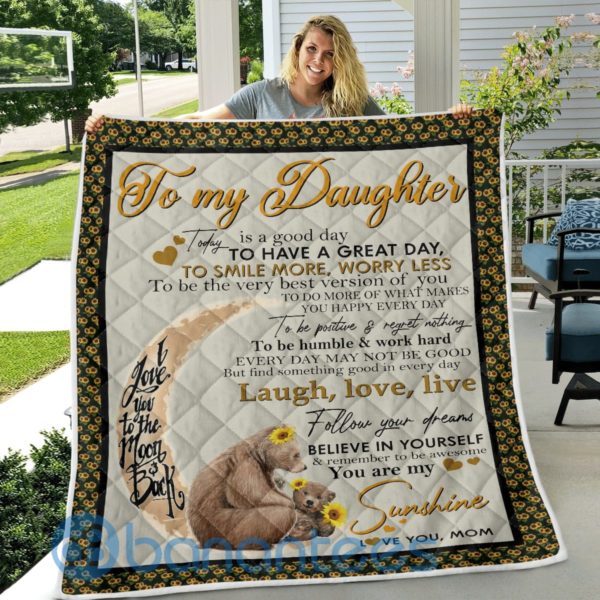 Mom To Daughter Bear Quilt Blanket Product Photo