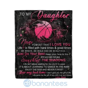 Mom To Daughter Never Forget That I Love You Fleece Basketball Blanket Product Photo
