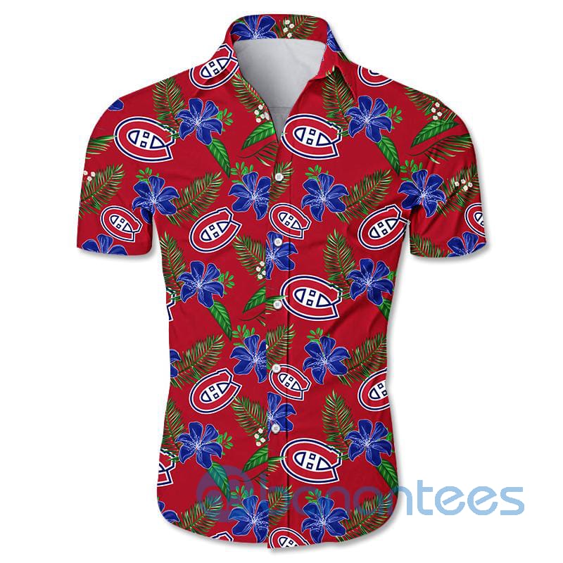 montreal-canadiens-floral-short-sleeves-hawaiian-shirt-1-UJ84E.jpg Montreal Canadiens Floral Short Sleeves Hawaiian Shirt Product Photo