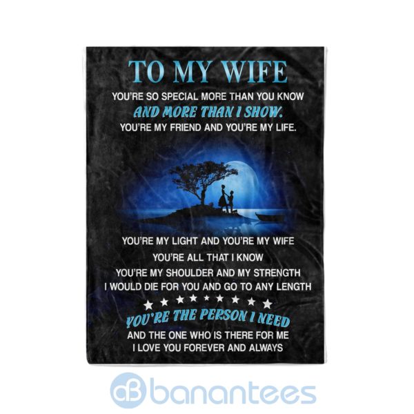 Moon And Night To My Wife You Are So Special More Than You Know Fleece Family Blanket Product Photo