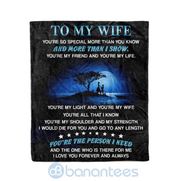 Moon And Night To My Wife You Are So Special More Than You Know Fleece Family Blanket Product Photo