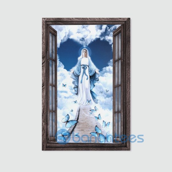 Mother Mary Maria Comes From The Heaven Lady Guadalupe Jesus Canvas Product Photo