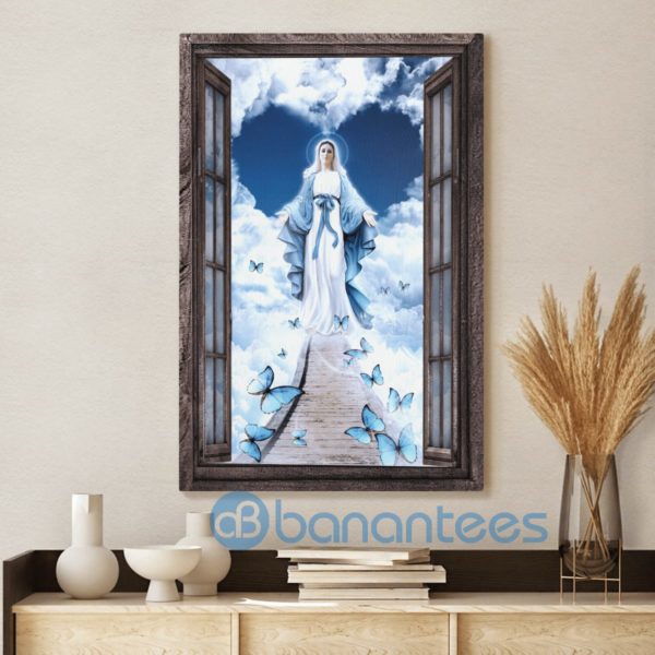 Mother Mary Maria Comes From The Heaven Lady Guadalupe Jesus Canvas Product Photo