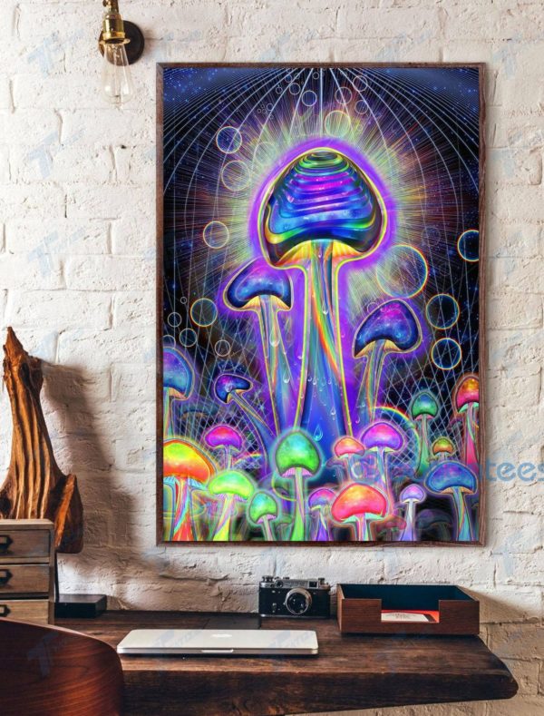 Mushroom Colorful Psychedelic Mushrooms Wall Art Print Poster Product Photo