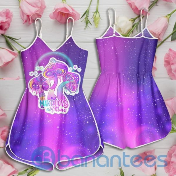 Mushroom Psychedelic Make Love Not War Rompers For Women Product Photo