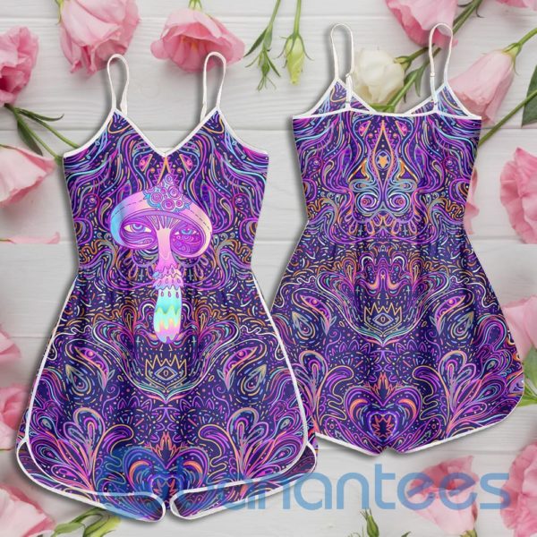 Mushroom Psychedelic Pattern Rompers For Women Product Photo