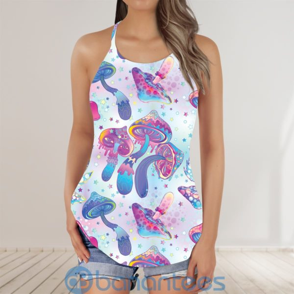 Mushroom Reflective Combo Criss Cross Tank Top Product Photo