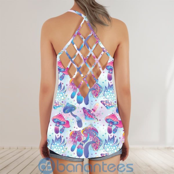 Mushroom Reflective Combo Criss Cross Tank Top Product Photo