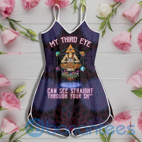 Mushrooms Psychedelic Pyramid Buddha My Third Eye Can See Straight Rompers For Women Product Photo