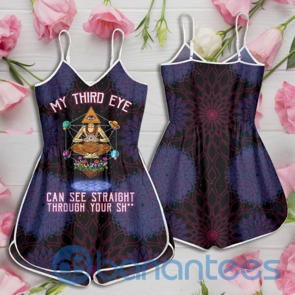 Mushrooms Psychedelic Pyramid Buddha My Third Eye Can See Straight Rompers For Women Product Photo