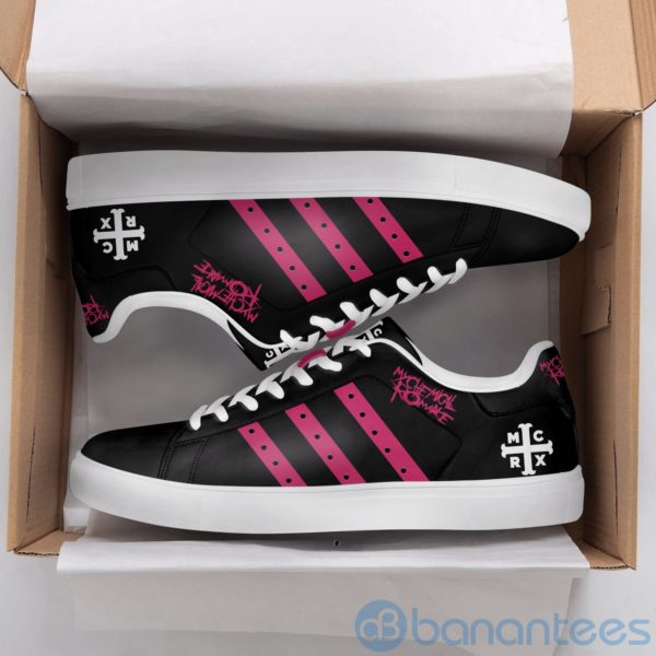 My Chemical Romance Pink Striped Low Top Skate Shoes Product Photo