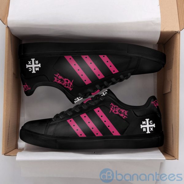My Chemical Romance Pink Striped Low Top Skate Shoes Product Photo