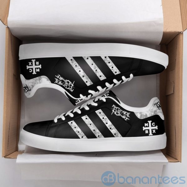 My Chemical Romance White Striped Low Top Skate Shoes Product Photo