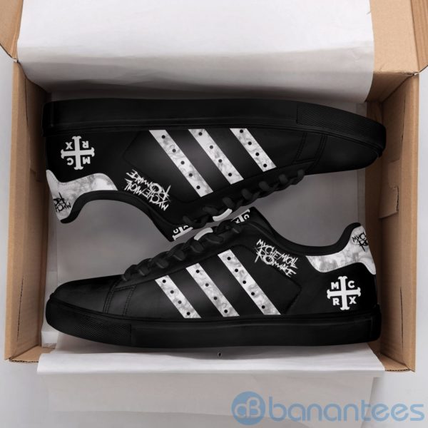 My Chemical Romance White Striped Low Top Skate Shoes Product Photo
