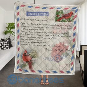 Gift To My Daughter Air Mail Red Bird Quilt Blanket Product Photo