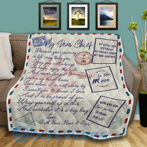 My Dear Chief Air Mail Gift For Son Quilt Blanket Product Photo