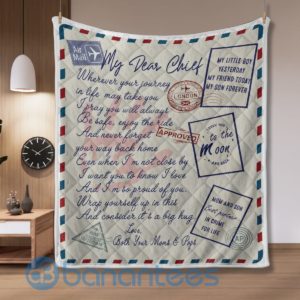 My Dear Chief Air Mail Gift For Son Quilt Blanket Product Photo