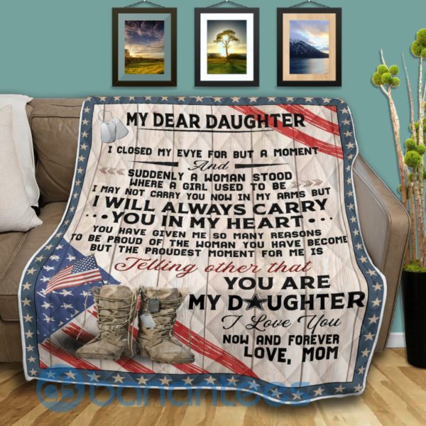 My Dear Daughter Soldier Quilt Blanket Product Photo