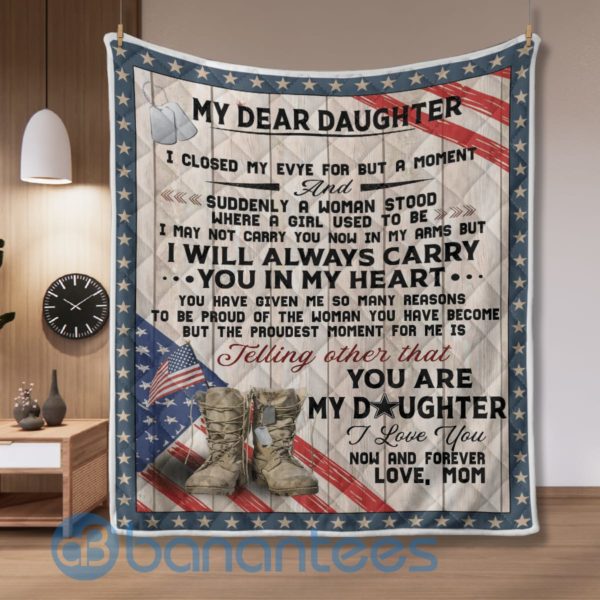 My Dear Daughter Soldier Quilt Blanket Product Photo