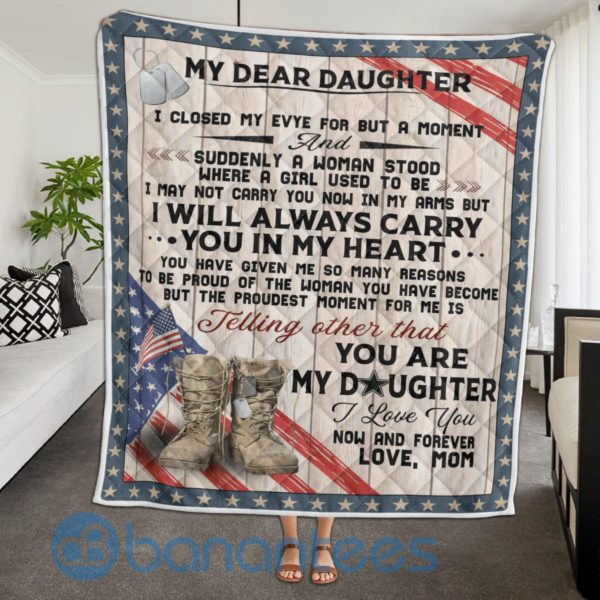 My Dear Daughter Soldier Quilt Blanket Product Photo