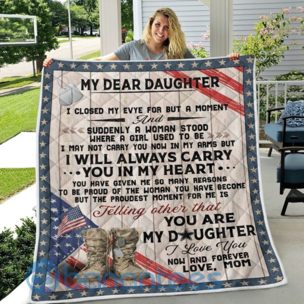My Dear Daughter Soldier Quilt Blanket Product Photo