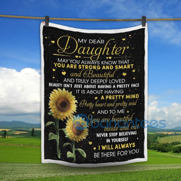 My Dear Daughter Sunflower Sherpa Blanket Product Photo