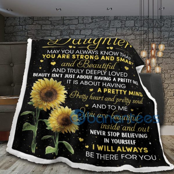 My Dear Daughter Sunflower Sherpa Blanket Product Photo