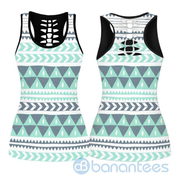 Native America Yoga Set Tribal Patterns Hollow Tank And Legging Outfit Product Photo