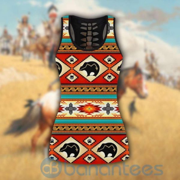 Native American Black Bear Tank Top Legging Set Outfit Product Photo