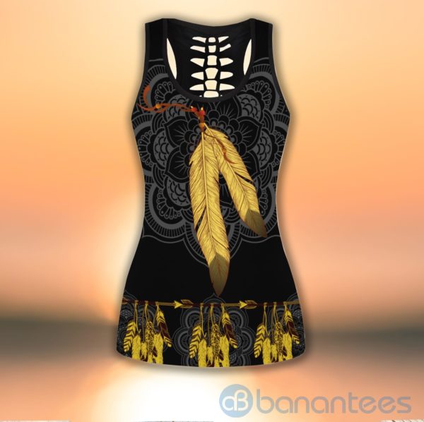 Native American Black Tank Top Legging Set Outfit Product Photo